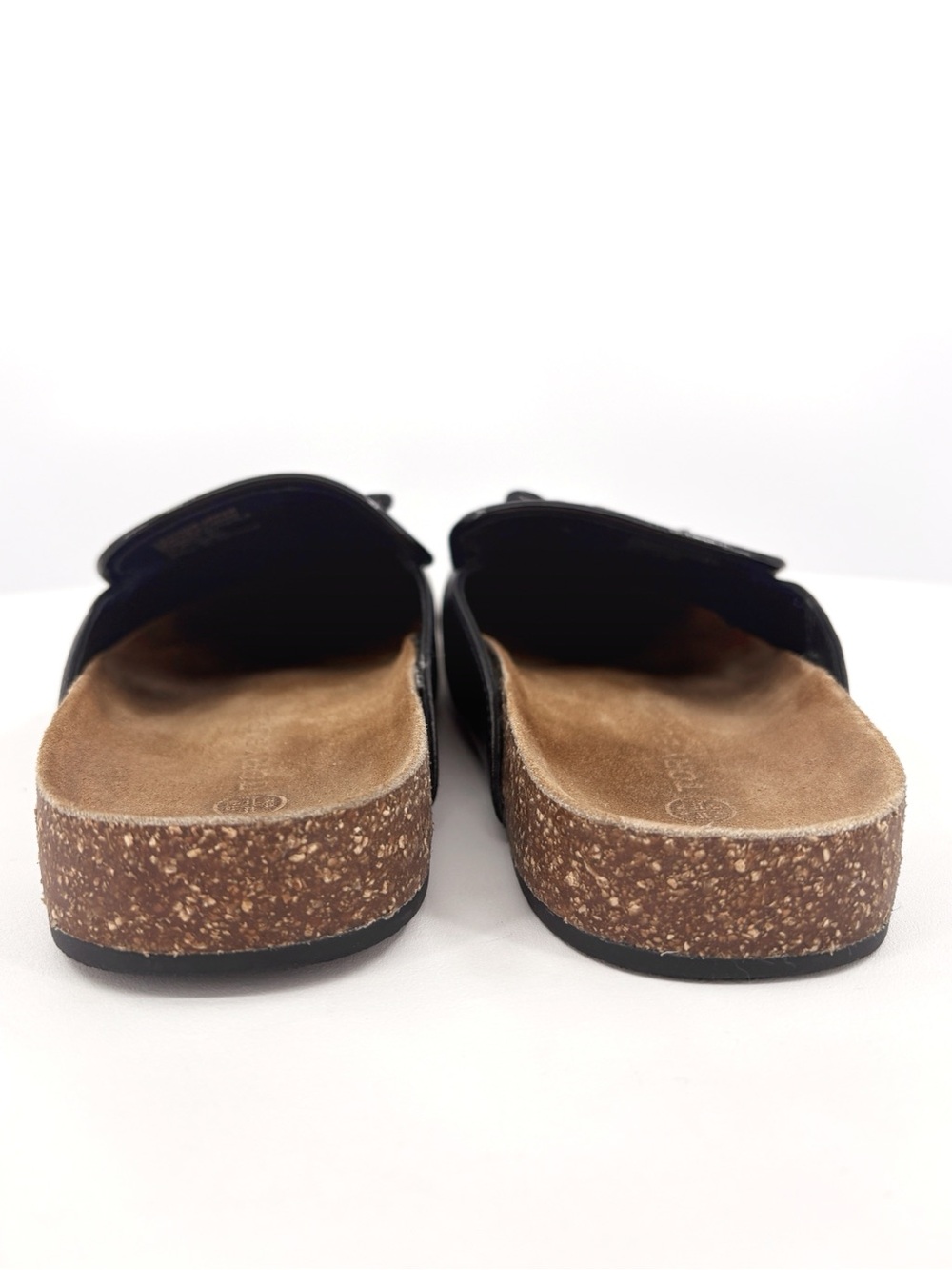 Tory Burch Tory Charm Black Leather Cork Mule Clogs 7 - Picture 12 of 15